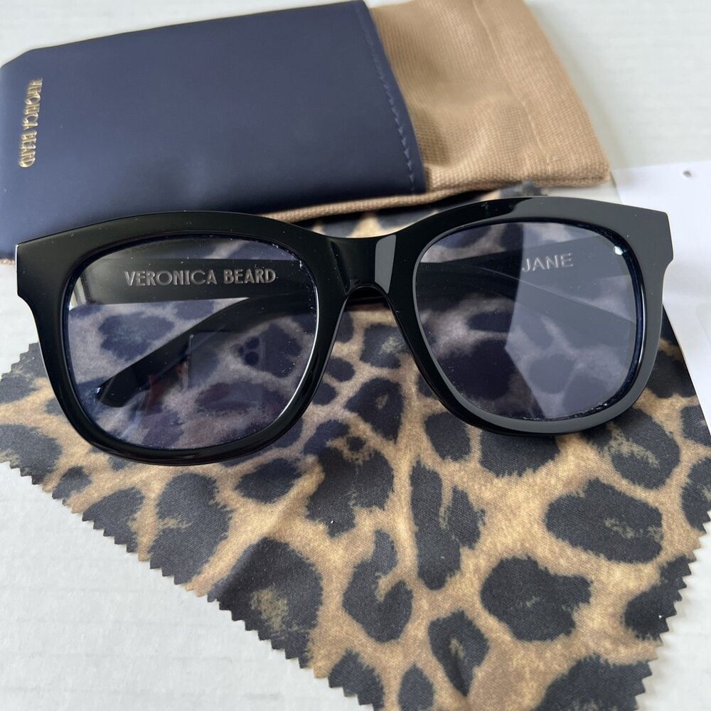Veronica Beard Jane Square Frame Sunglasses Black NWB - Picture 9 of 9
